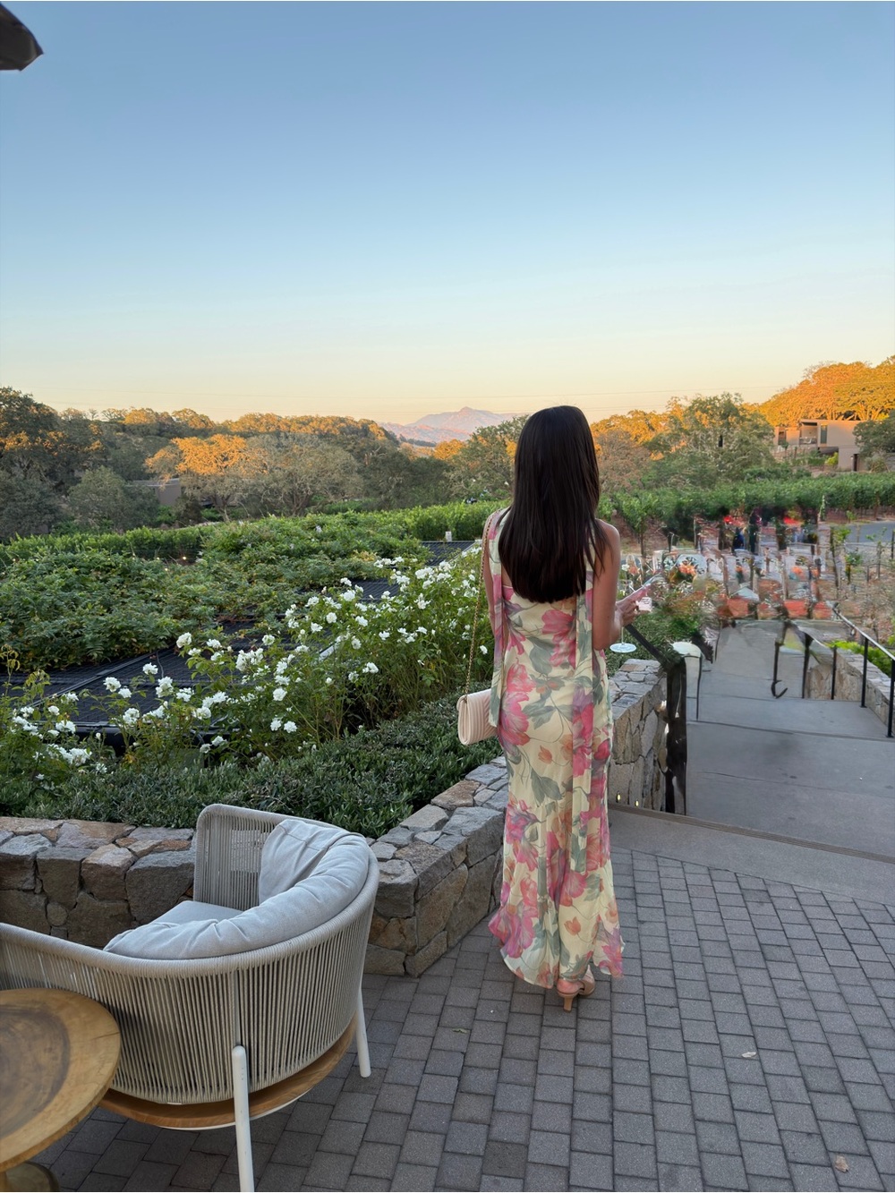 Peppermayo Cream Floral Maxi Dress with Pink & Green Print - Picture 7 of 7